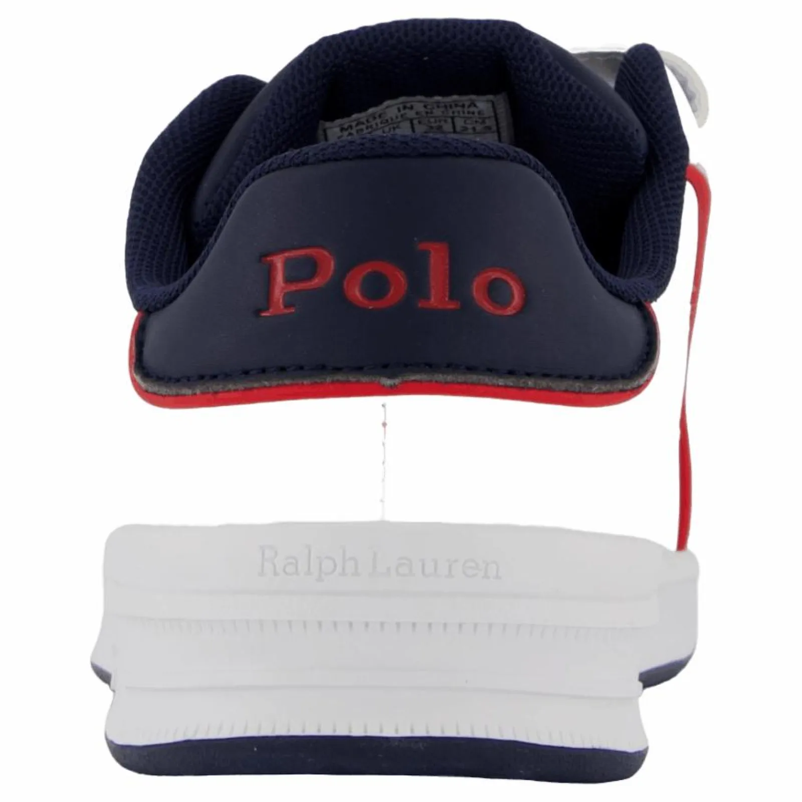 Barn Ralph Lauren Junior Heritage Court Iii Ez C-white Smooth/navy W/ Navy Pp