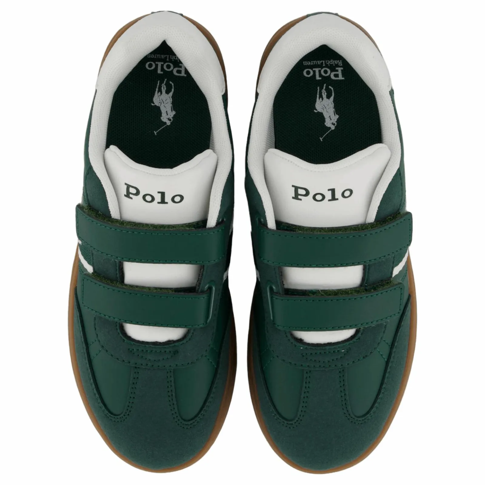 Barn Ralph Lauren Junior Heritage Court Iii Ez T-toe C-dark Green Smooth/micro/pape