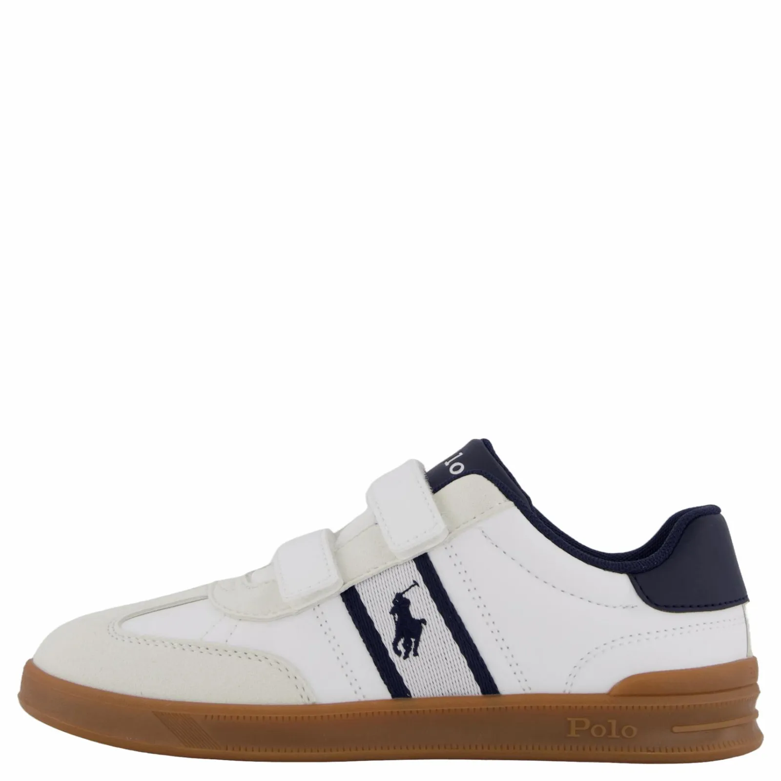 Barn Ralph Lauren Junior Heritage Court Iii Ez T-toe C-white Smooth/grey Micro/navy