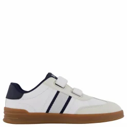 Barn Ralph Lauren Junior Heritage Court Iii Ez T-toe C-white Smooth/grey Micro/navy