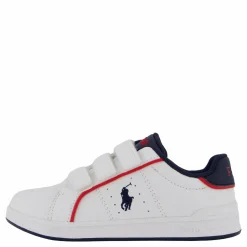 Barn Ralph Lauren Junior Heritage Court Iii Ez T-white Smooth/navy W/ Navy Pp