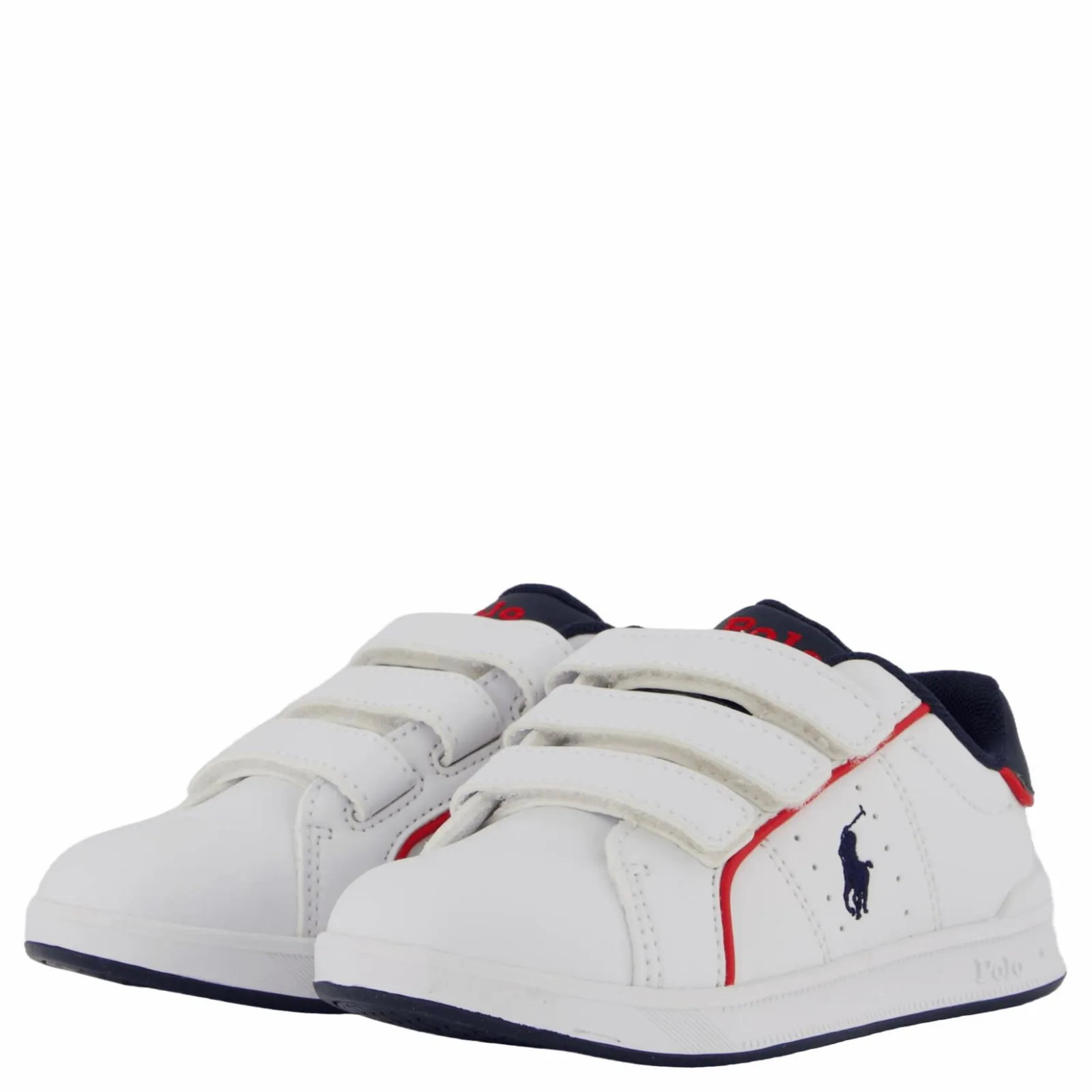 Barn Ralph Lauren Junior Heritage Court Iii Ez T-white Smooth/navy W/ Navy Pp