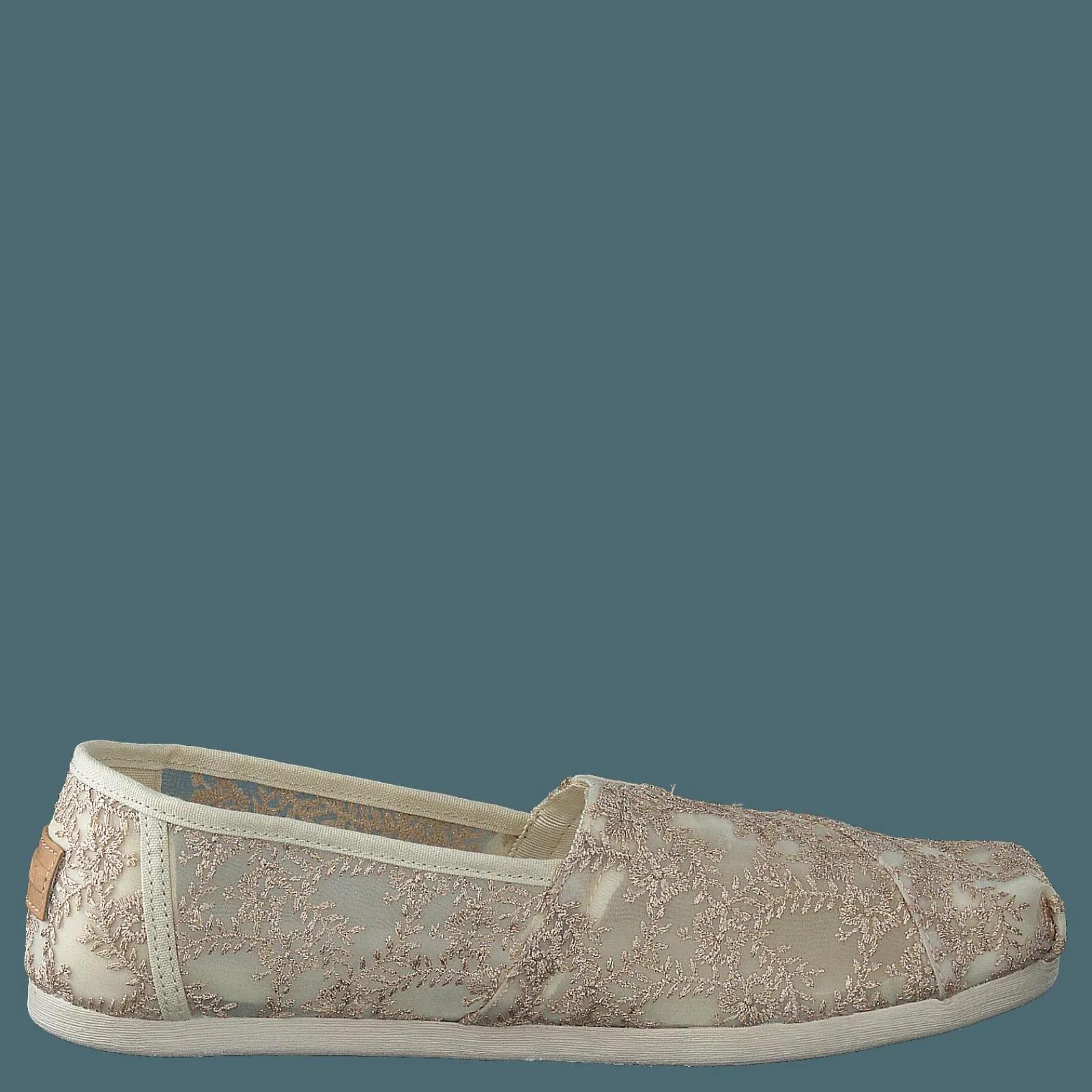 Toms Hibiscus Floral Lace Alprg Natural Metallic