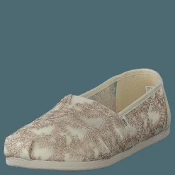 Toms Hibiscus Floral Lace Alprg Natural Metallic