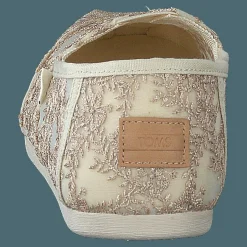 Toms Hibiscus Floral Lace Alprg Natural Metallic
