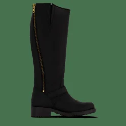Johnny Bulls High Boot Double Zip Black / Shiny Gold