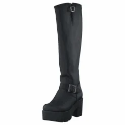 Johnny Bulls High Platform Boot Black / Shiny Silver