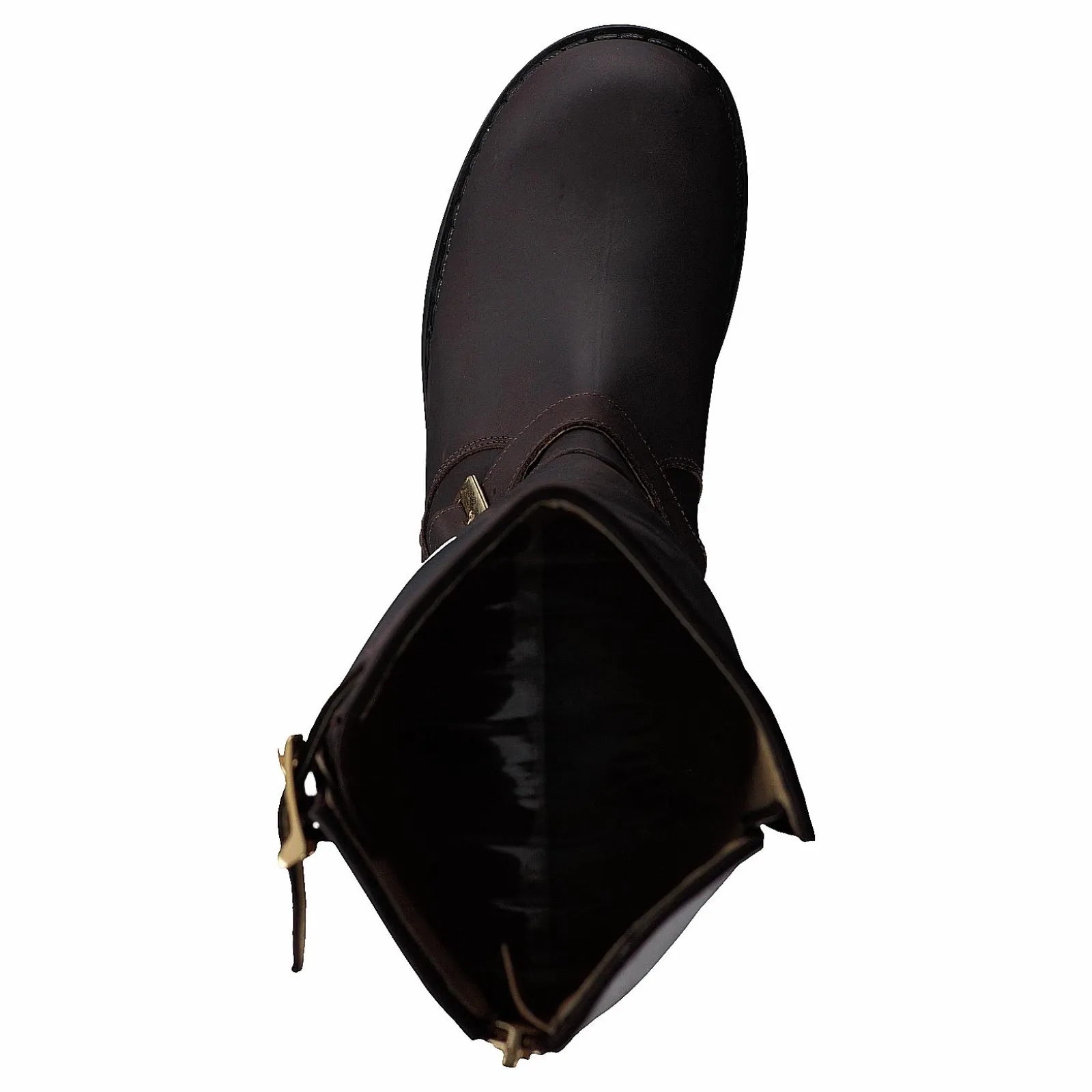 Johnny Bulls High Zip Back Brown Shiny Gold