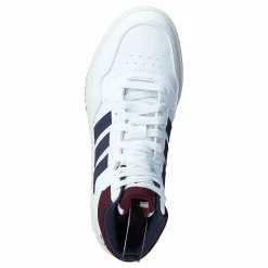 adidas Hoops 3.0 Mid Lifestyle Basketball Classic Vintage Shoes Cloud White / Shadow Navy / Shadow Red