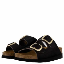 Scholl Ilary 2 Straps Fur Ad Black