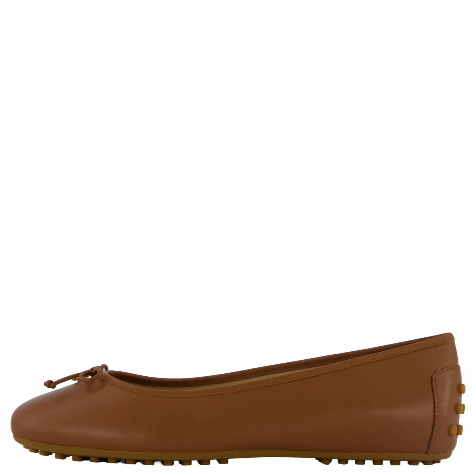 Lauren Ralph Lauren Jayna Nappa Leather Driver Flat Deep Saddle Tan