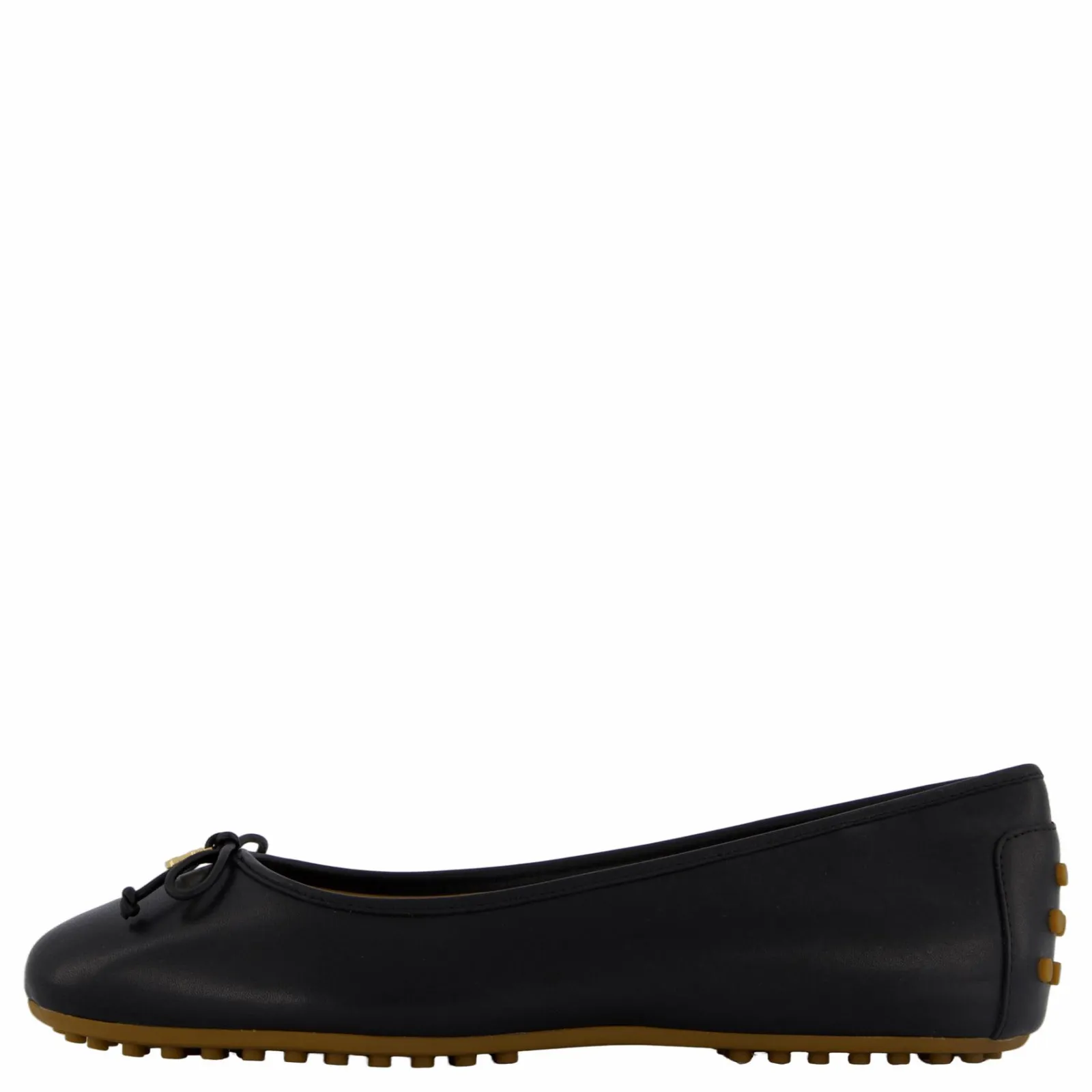 Lauren Ralph Lauren Jayna Nappa Leather Driver Flat Black