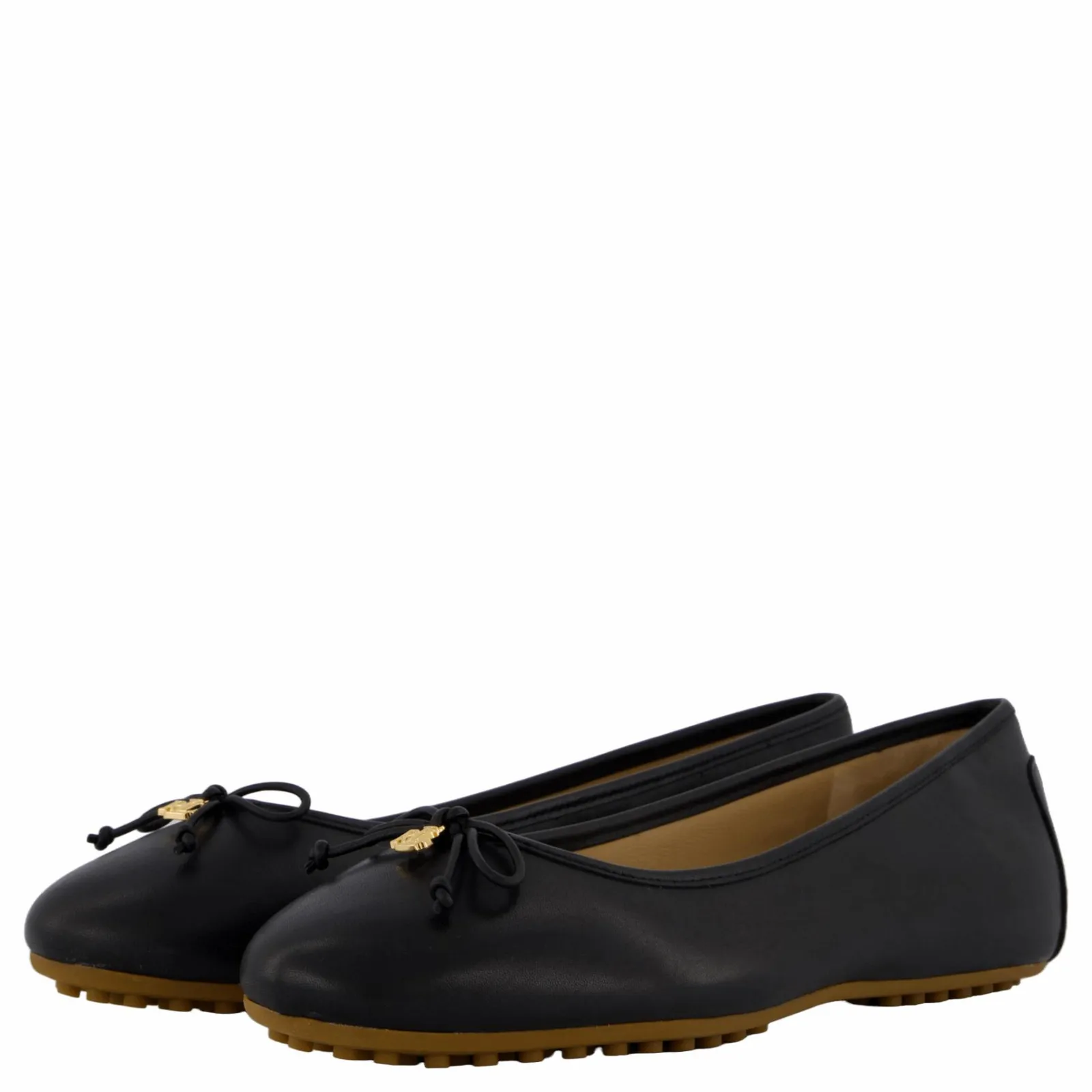 Lauren Ralph Lauren Jayna Nappa Leather Driver Flat Black