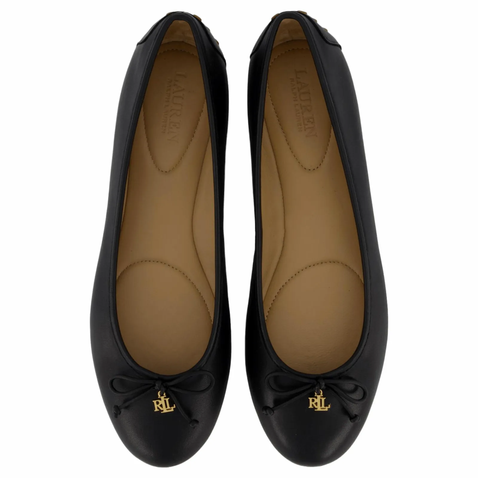 Lauren Ralph Lauren Jayna Nappa Leather Driver Flat Black