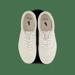 Polo Ralph Lauren Keaton Suede-Trim Canvas Sneaker Prchmt Crm