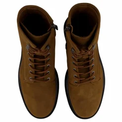 Calvin Klein Lace Up Boot W/ Zip Suede Snuff Brown