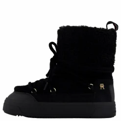 Tommy Hilfiger Lace-up Faux Shearling Snowboo Black