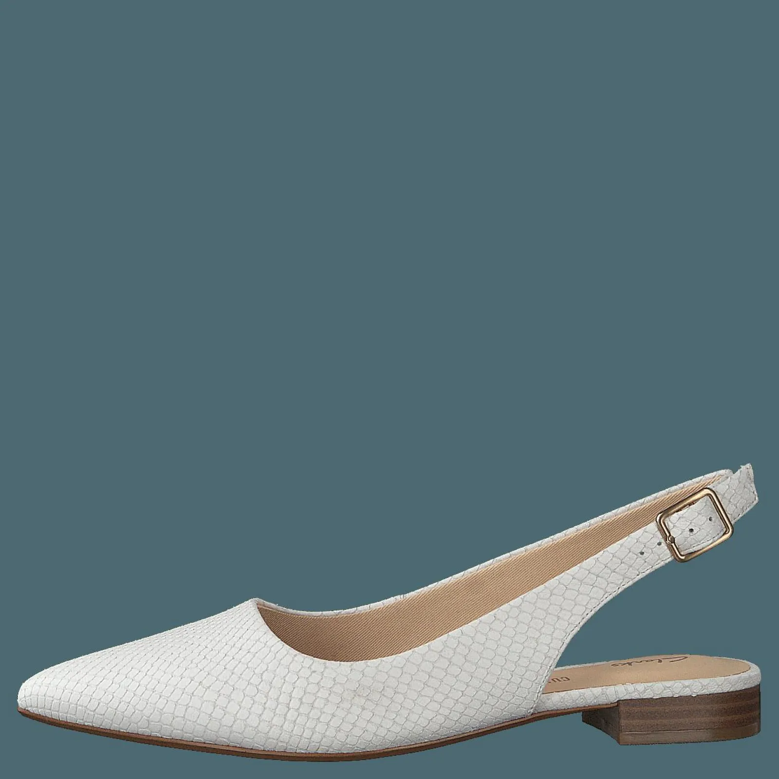 Clarks Laina15 Sling White Snake