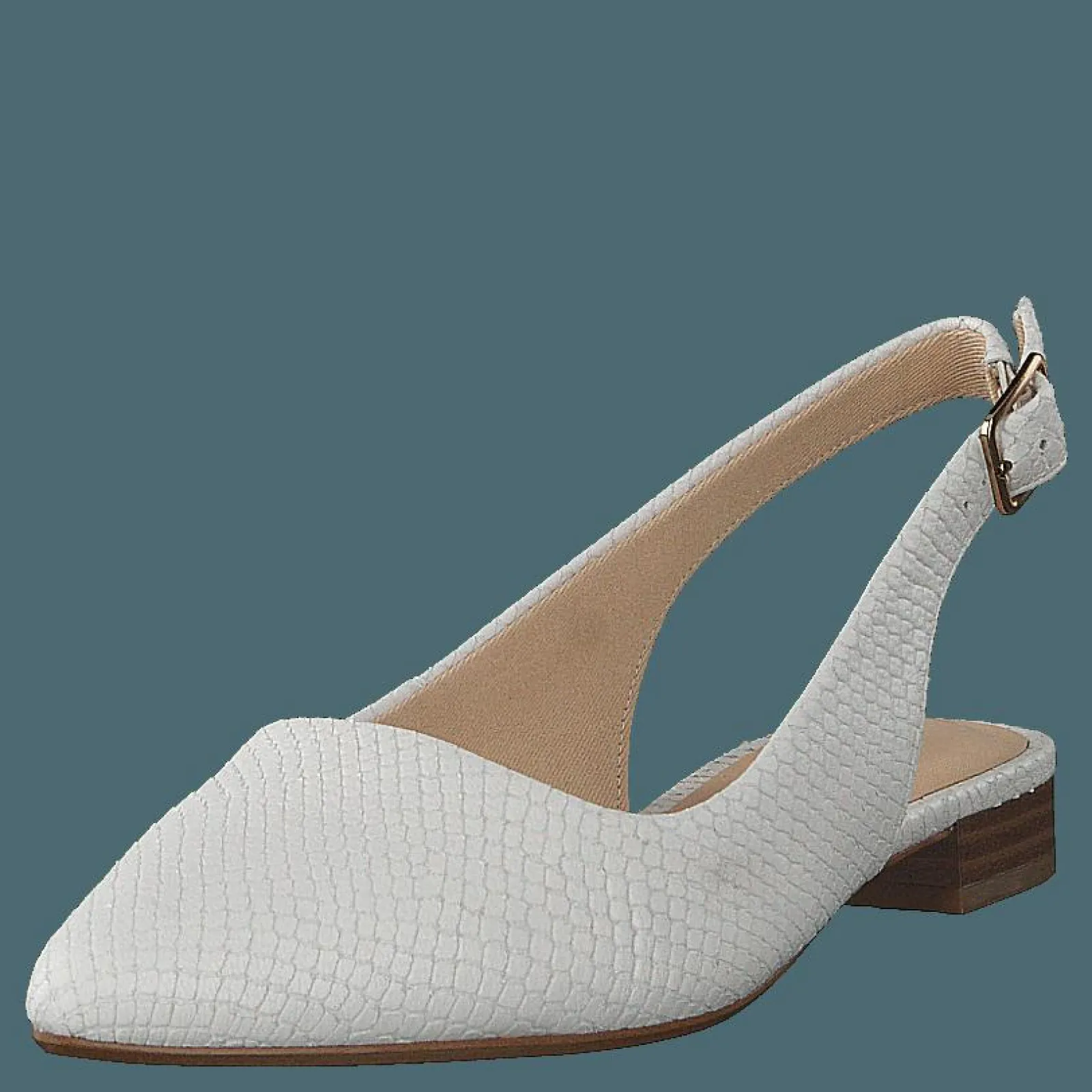 Clarks Laina15 Sling White Snake