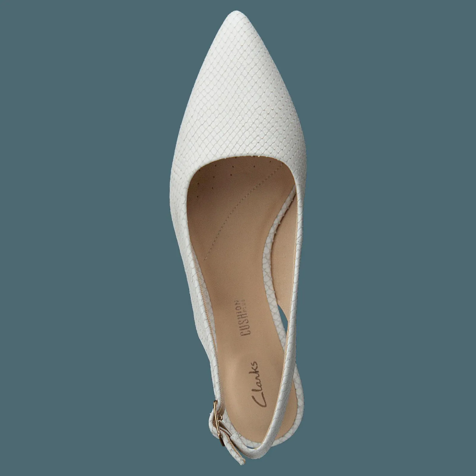Clarks Laina15 Sling White Snake