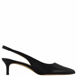 Lauren Ralph Lauren Lolah Burnished Leather Slingback Pump Black