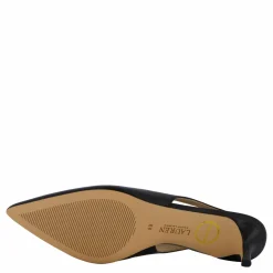 Lauren Ralph Lauren Lolah Burnished Leather Slingback Pump Black