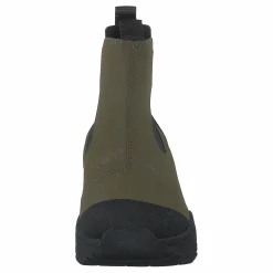 Woden Magda Rubber Track Boot Dark Olive/black