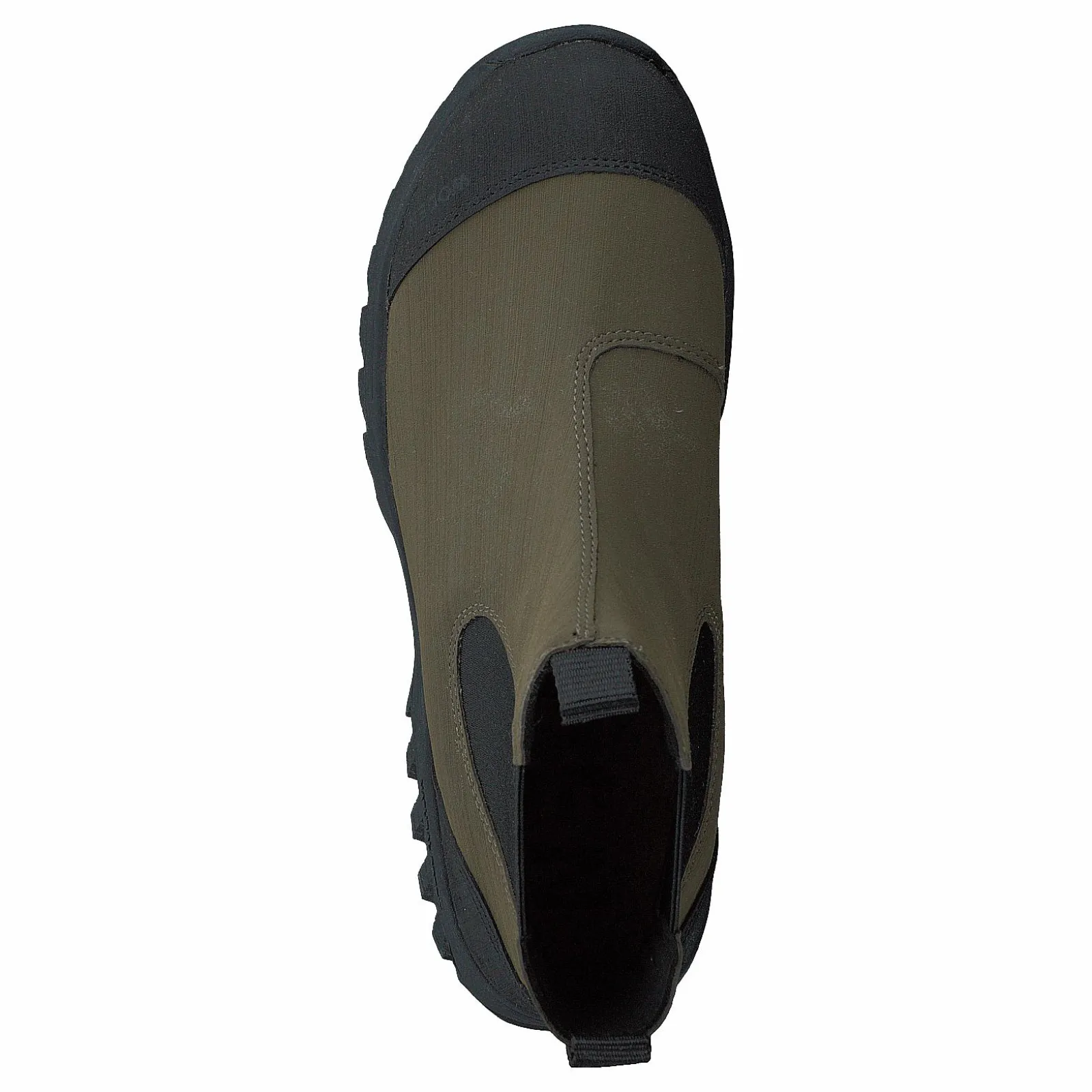 Woden Magda Rubber Track Boot Dark Olive/black