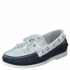 Polo Ralph Lauren Merton Two-Tone Leather Boat Shoe Cream / Navy
