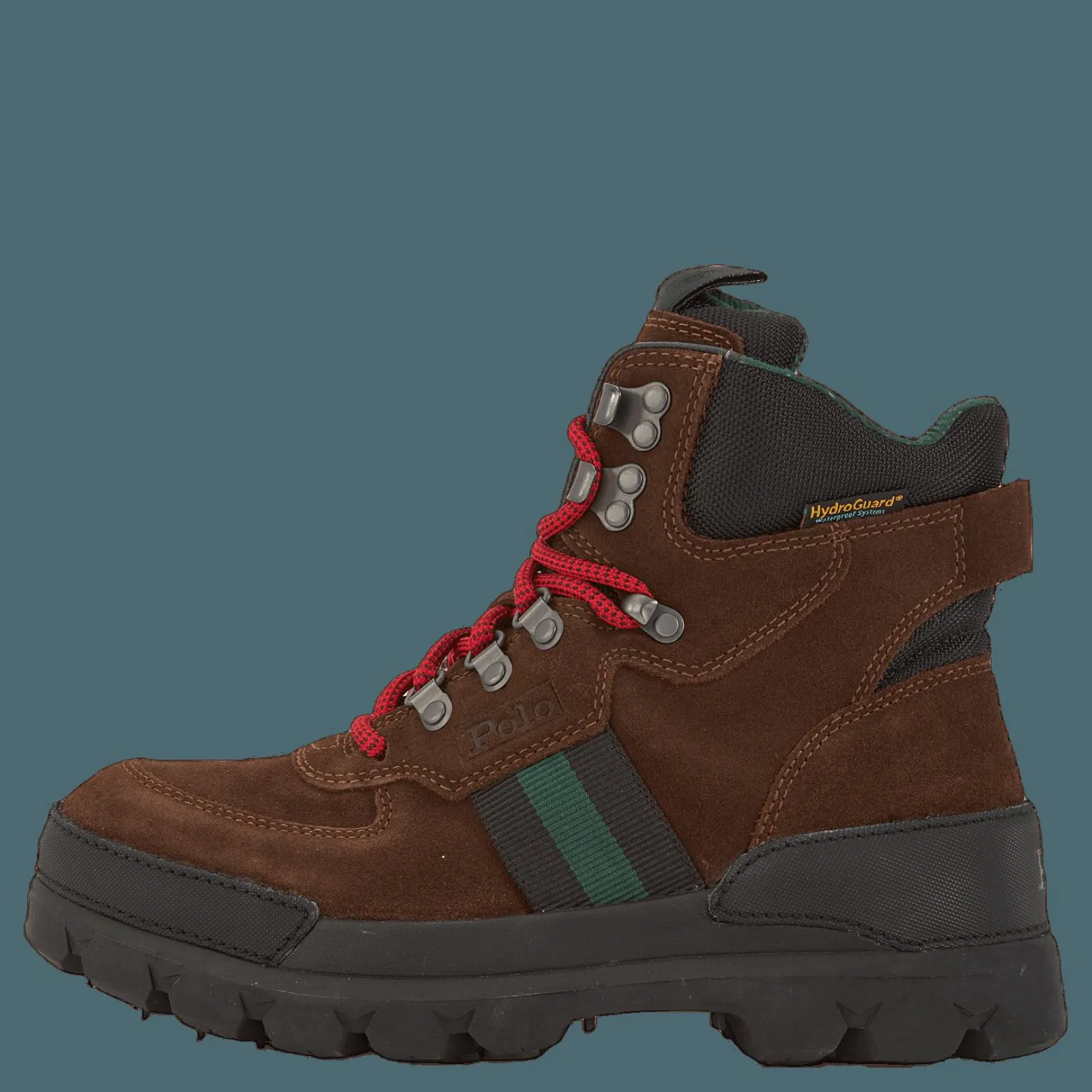 Polo Ralph Lauren Oslo Waterproof Suede & Oxford Boot Chocolate Brown/Rl2000 Red