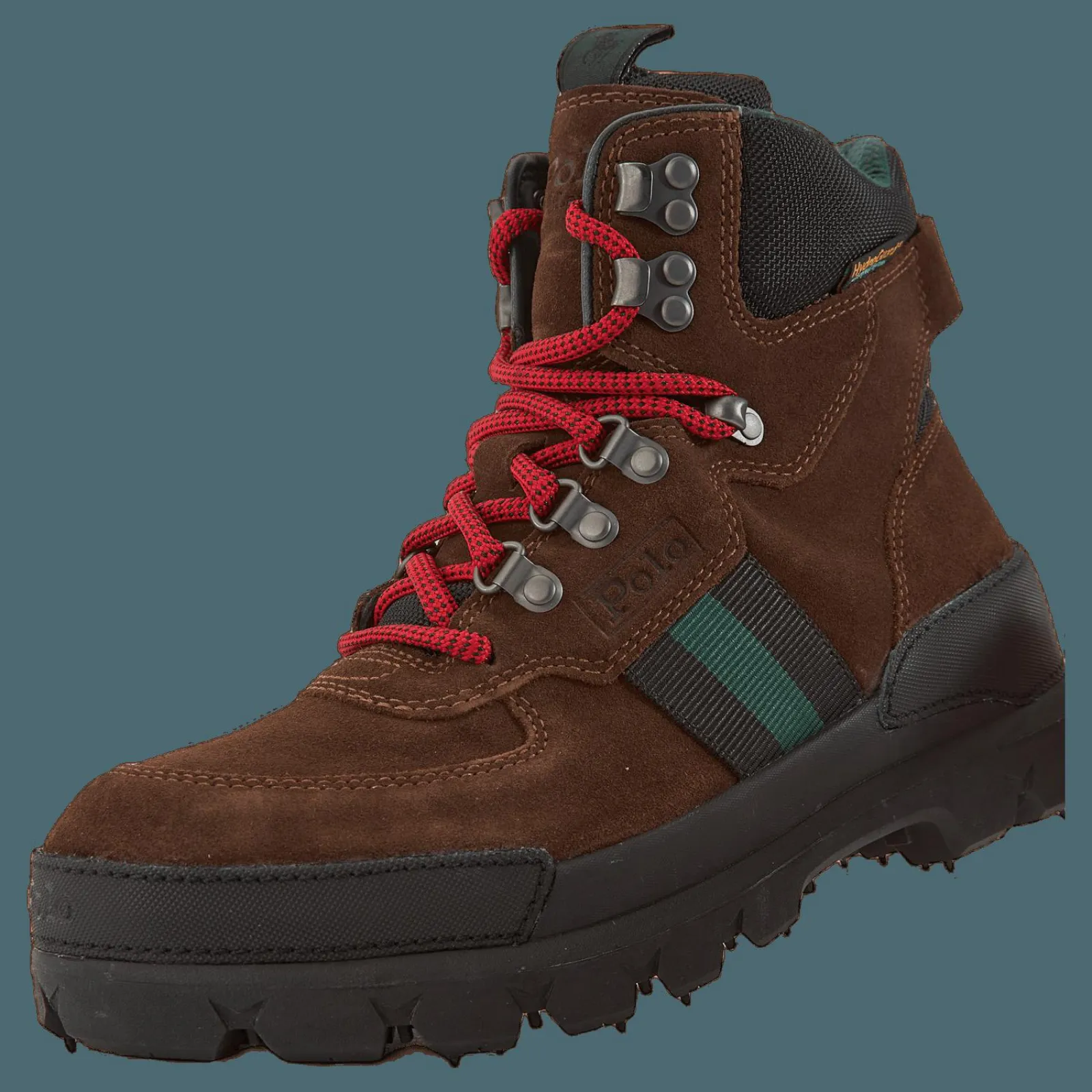 Polo Ralph Lauren Oslo Waterproof Suede & Oxford Boot Chocolate Brown/Rl2000 Red