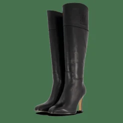 Lauren Ralph Lauren Page Burnished Leather Tall Boot Black