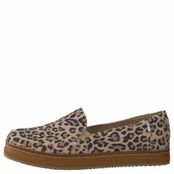 Toms Palma Leather Wrap Desert Tan Leopard Print Suede