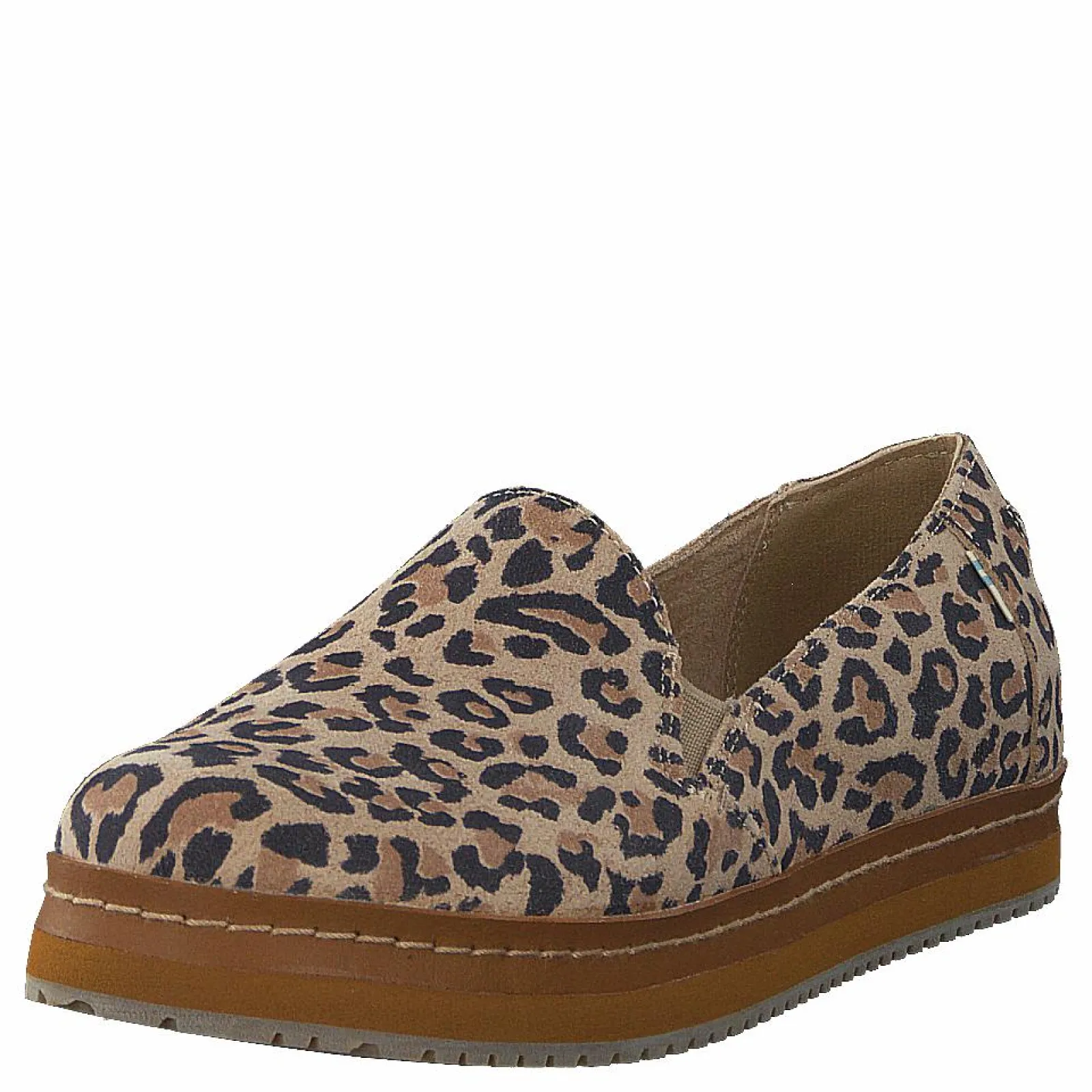 Toms Palma Leather Wrap Desert Tan Leopard Print Suede