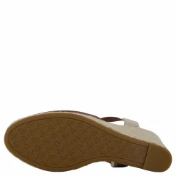 Lauren Ralph Lauren Pearle II Leather & Canvas Espadrille Deep Saddle Tan / Neutral / Deep Saddle Tan