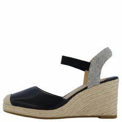 Lauren Ralph Lauren Pearle II Leather & Canvas Espadrille Black / Natural / Black