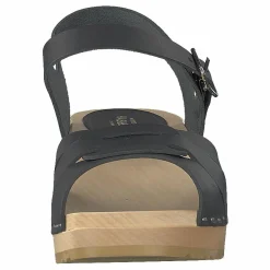 Swedish Hasbeens Peep Toe Low Black