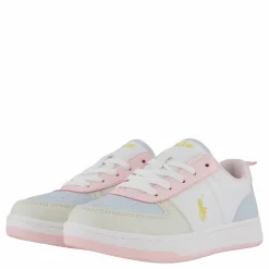 Barn Ralph Lauren Junior Polo Court Ii C-white Tumbled/lt Pink/lt Blu