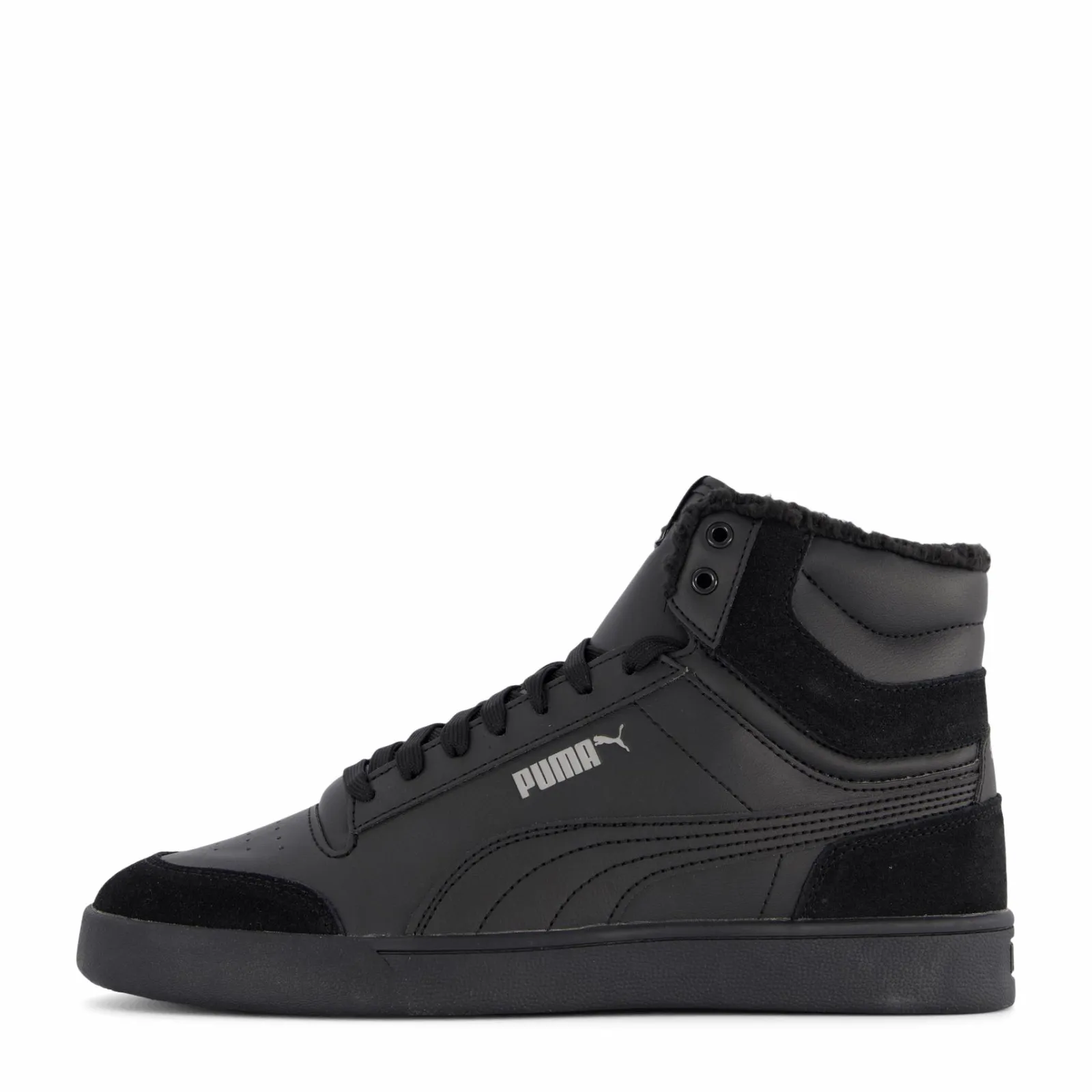 Puma Shuffle Mid Fur Black- Black-steel Gr