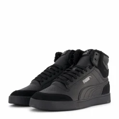 Puma Shuffle Mid Fur Black- Black-steel Gr