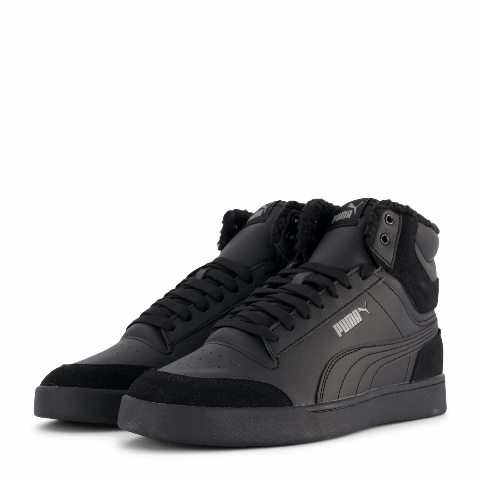 Puma Shuffle Mid Fur Black- Black-steel Gr