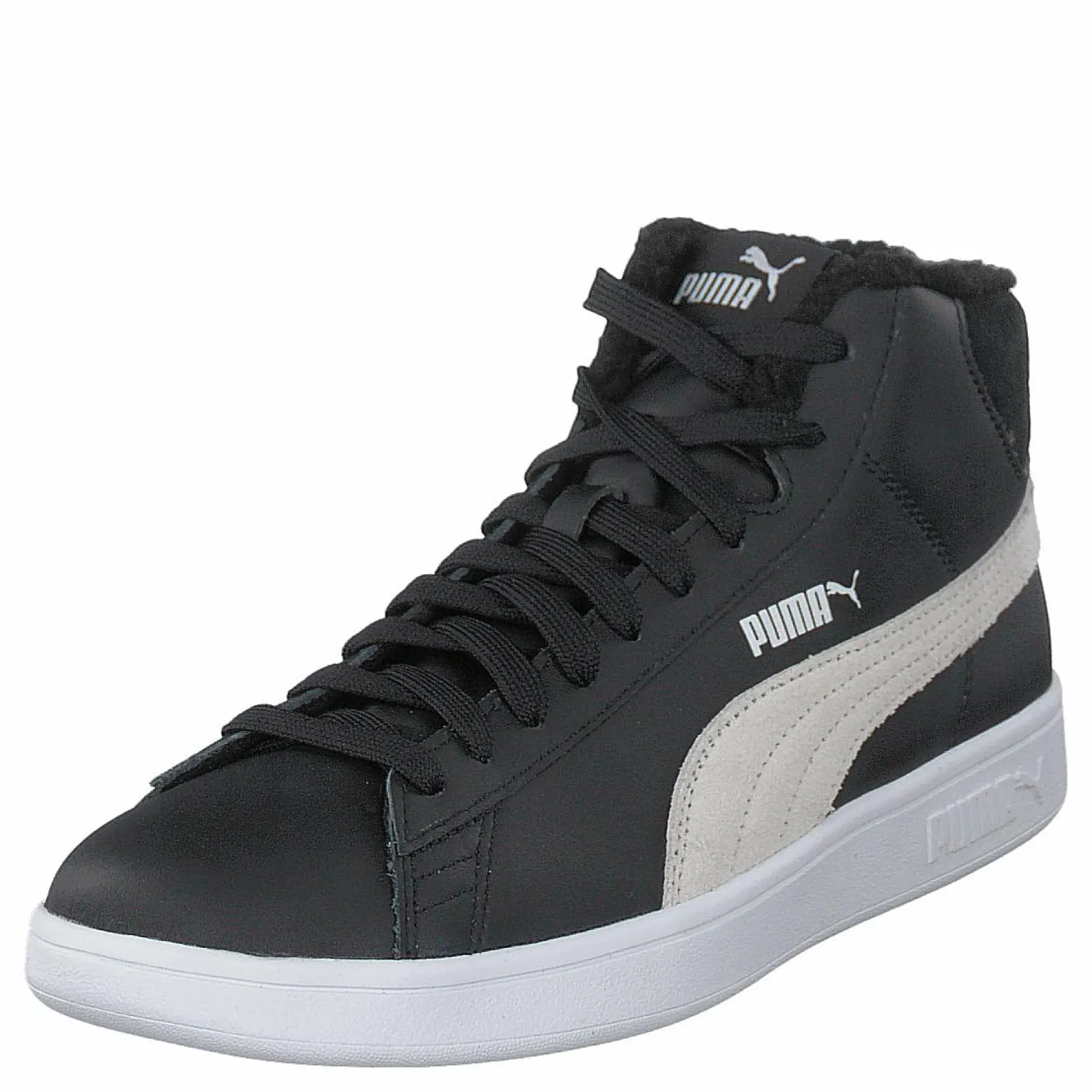 Barn Puma Smash V2 Mid L Fur Jr Black- White