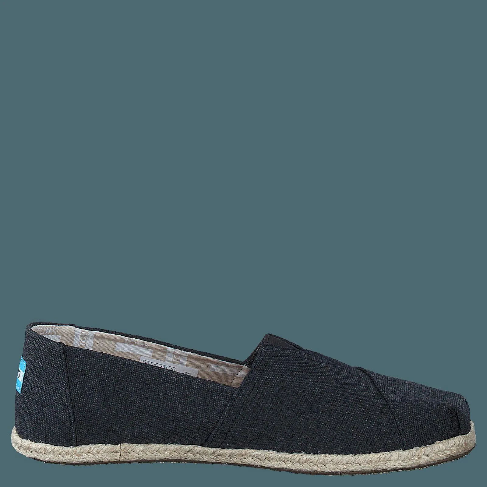 Toms Seasonal Classics Black Washed Canvas Rope Sole