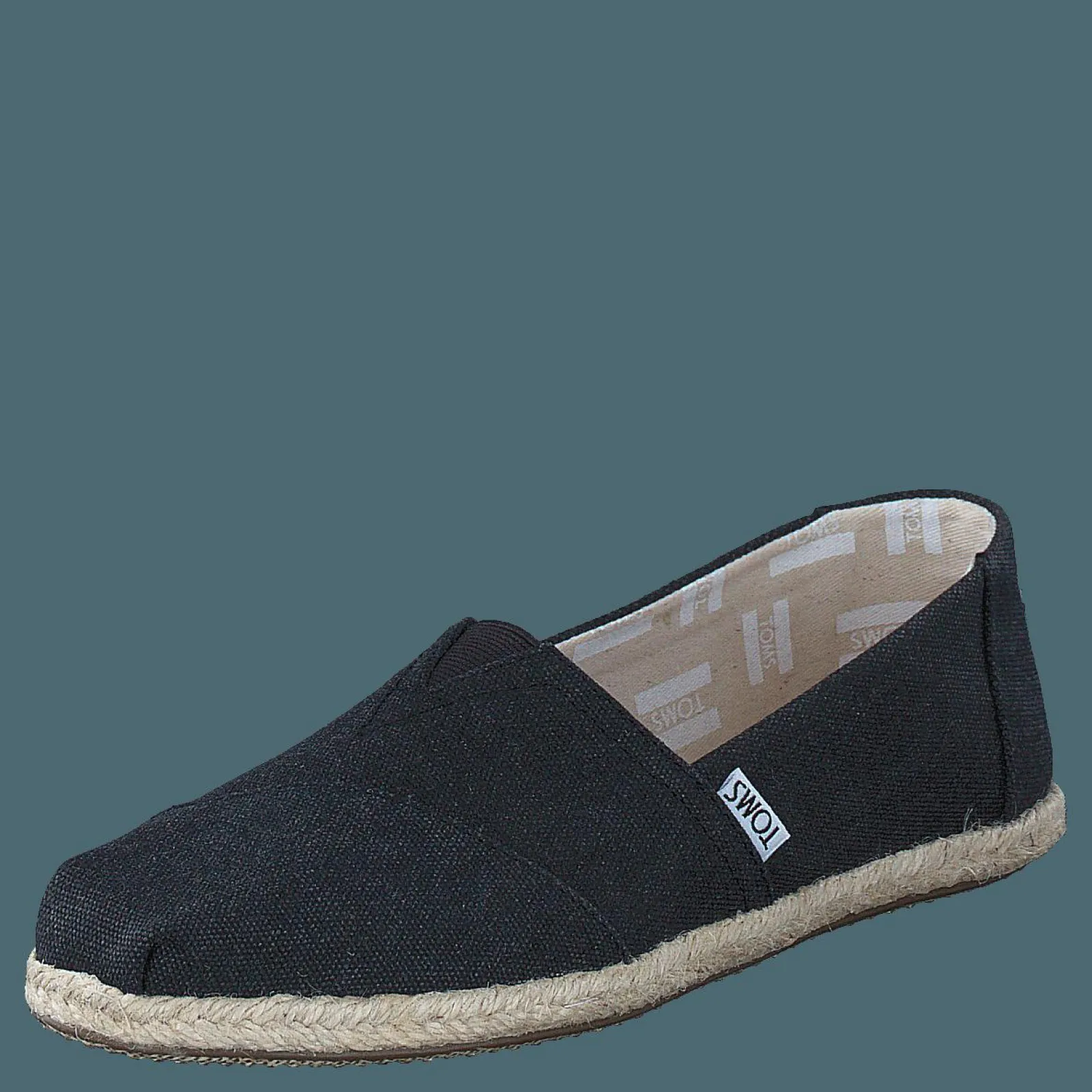 Toms Seasonal Classics Black Washed Canvas Rope Sole