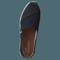 Toms Seasonal Classics Black Washed Canvas Rope Sole
