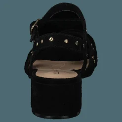 Clarks Sheer35 Strap Black Suede Studded