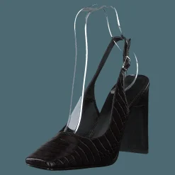 NA-KD Snake Squared Pumps Brown Reptile