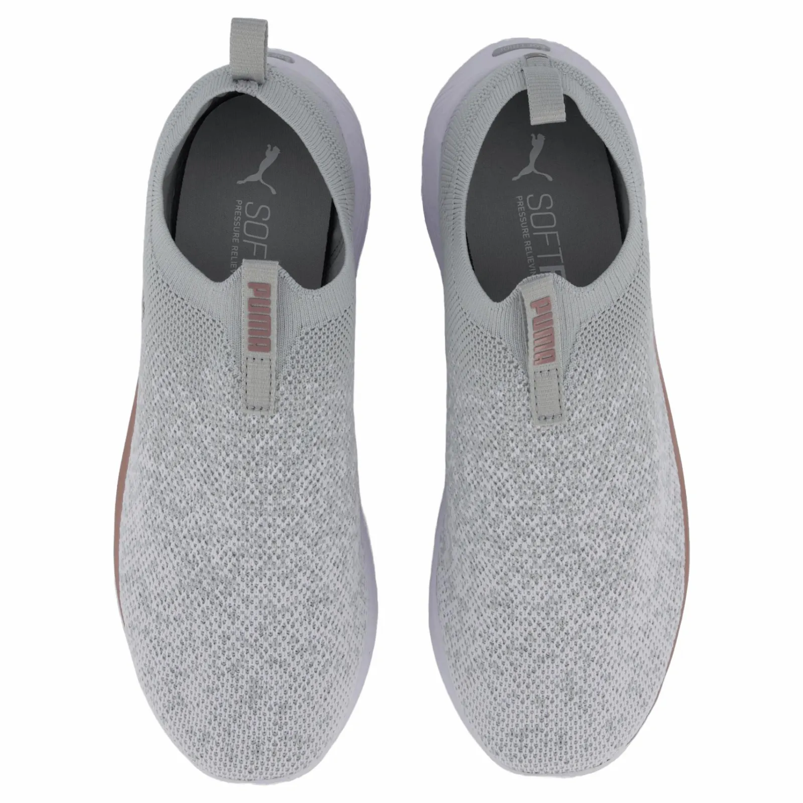 Puma Softride Remi Slip-on Knit Wn Ash Gray- White-rose Gold