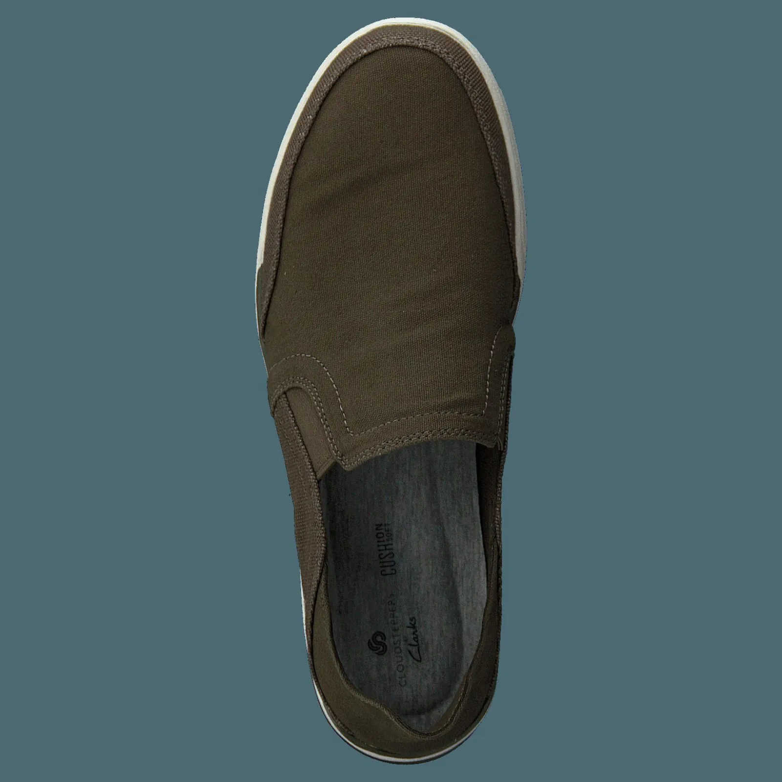 Clarks Step Isle Row Khaki Green Canvas