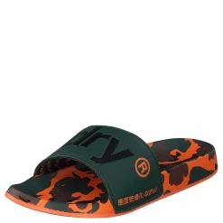 Superdry Aop Beach Slide Khaki/black/orange